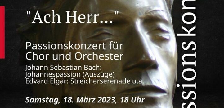Konzertplakat (Ausschnitt) "Passionskonzert", eine Zusammenarbeit der Kantorei und des Kinderchors der Elisabethkirche sowie Marburg&Music